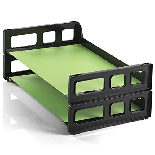 Officemate 26054 Recycled Desk Tray, Side Load,9 x 16 1/4 x 5, Legal, Black, 2/PK (OIC26054) - Image 4