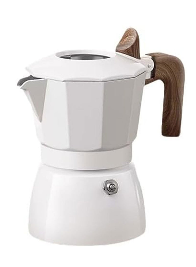 Double-valve Moka Pot Traditional Hand-brew Italian High-temperature Extraction Kitchen Household Espresso Coffee Appliance(white)  - Image 1