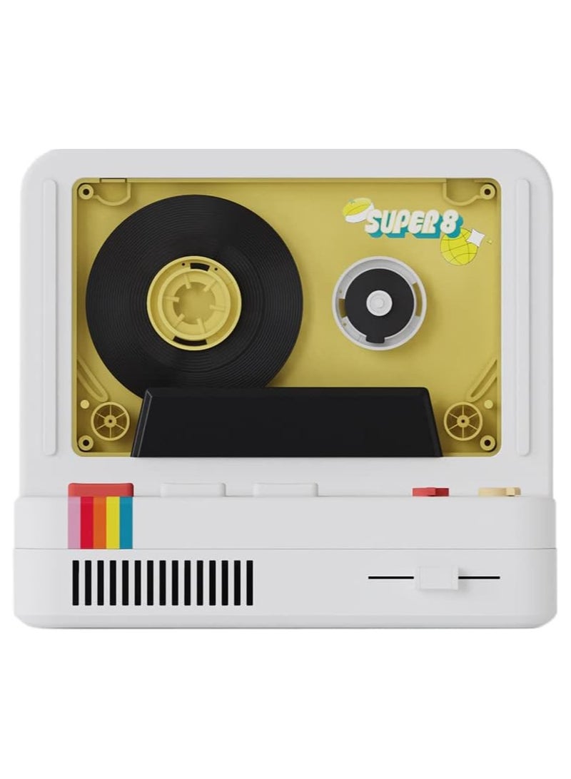 Vintage Cassette Player Style Bluetooth Speaker Tape Recorder Style Retro Bluetooth Speaker White Cute Look Creative Gift for Girls Good Bass Enhancement Loud Volume  - Image 1