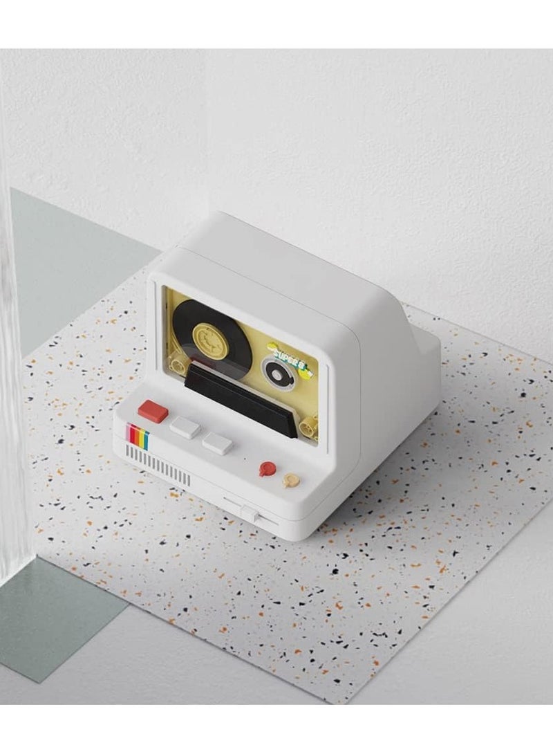 Vintage Cassette Player Style Bluetooth Speaker Tape Recorder Style Retro Bluetooth Speaker White Cute Look Creative Gift for Girls Good Bass Enhancement Loud Volume  - Image 2