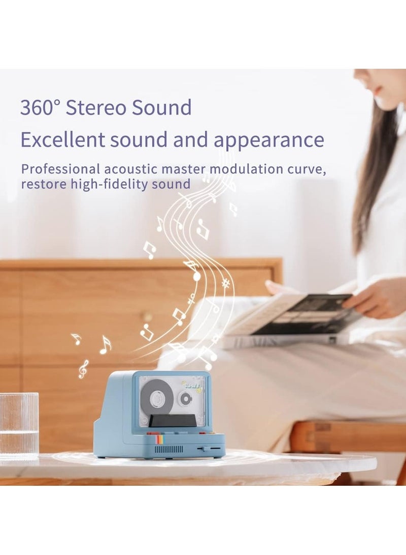 Vintage Cassette Player Style Bluetooth Speaker Tape Recorder Style Retro Bluetooth Speaker White Cute Look Creative Gift for Girls Good Bass Enhancement Loud Volume  - Image 4