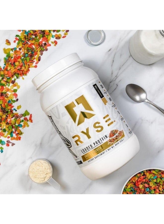 RYSE Up Supplements Loaded Protein Powder | 25g Whey Protein Isolate & Concentrate | with Prebiotic Fiber & MCTs | Low Carbs & Low Sugar | 27 Servings (Fruity Crunch)  - Image 5