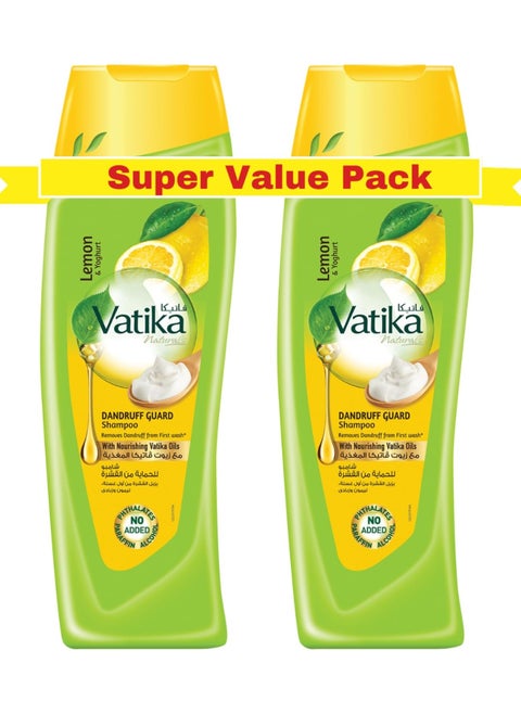 Pack Of 2 Vatika Lemon and Yoghurt Dandruff Guard Shampoo 400ml