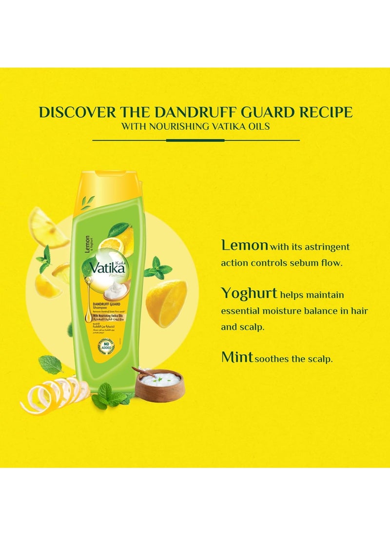 VATIKA - Pack Of 2 Vatika Lemon and Yoghurt Dandruff Guard Shampoo 400ml - Image 1