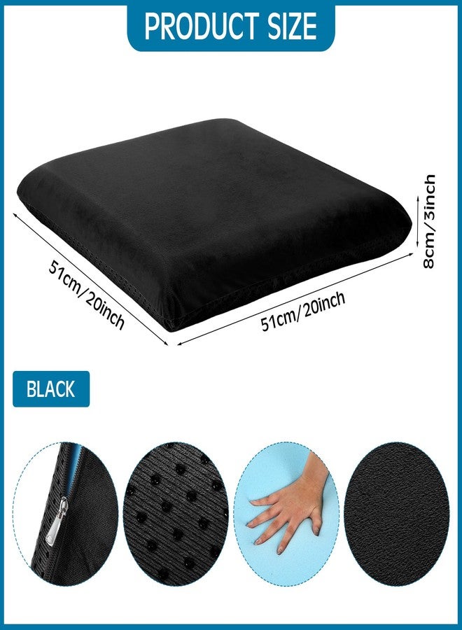 GlikCeil Recliner Cushion for Elderly with Memory Foam Square Seat Cushion for Elderly Thick Pads for Seniors Square Thick Non Slip Seat Cushion for Recliners, Couches (Black,20 x 20 x 3) - Image 3