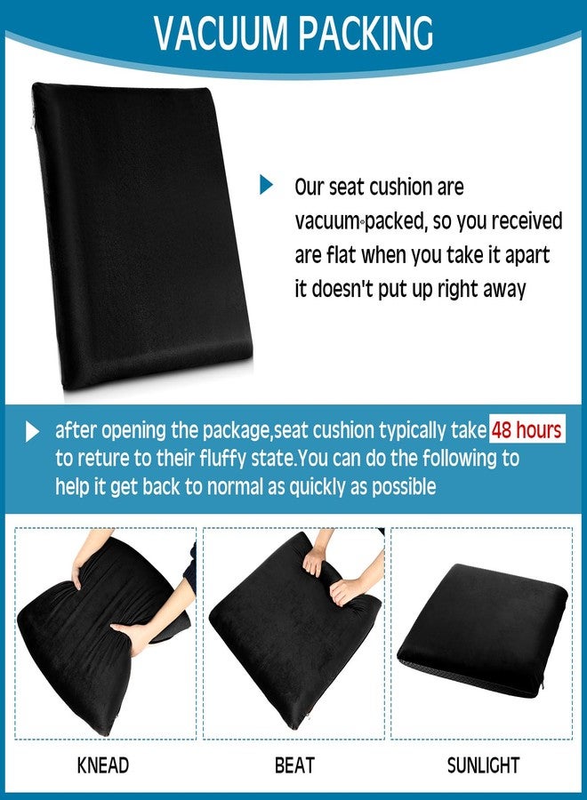 GlikCeil Recliner Cushion for Elderly with Memory Foam Square Seat Cushion for Elderly Thick Pads for Seniors Square Thick Non Slip Seat Cushion for Recliners, Couches (Black,20 x 20 x 3) - Image 2