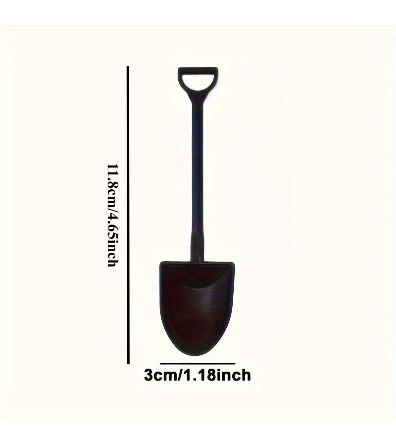 32Pcs Black Creative Mini Shovel Spoons Ice Cream Pudding Yogurt Mousse Cake Desserts Family Gatherings Christmas Halloween Easter Weddings Birthday Parties Outdoor Camping Picnics Takeout - Image 3