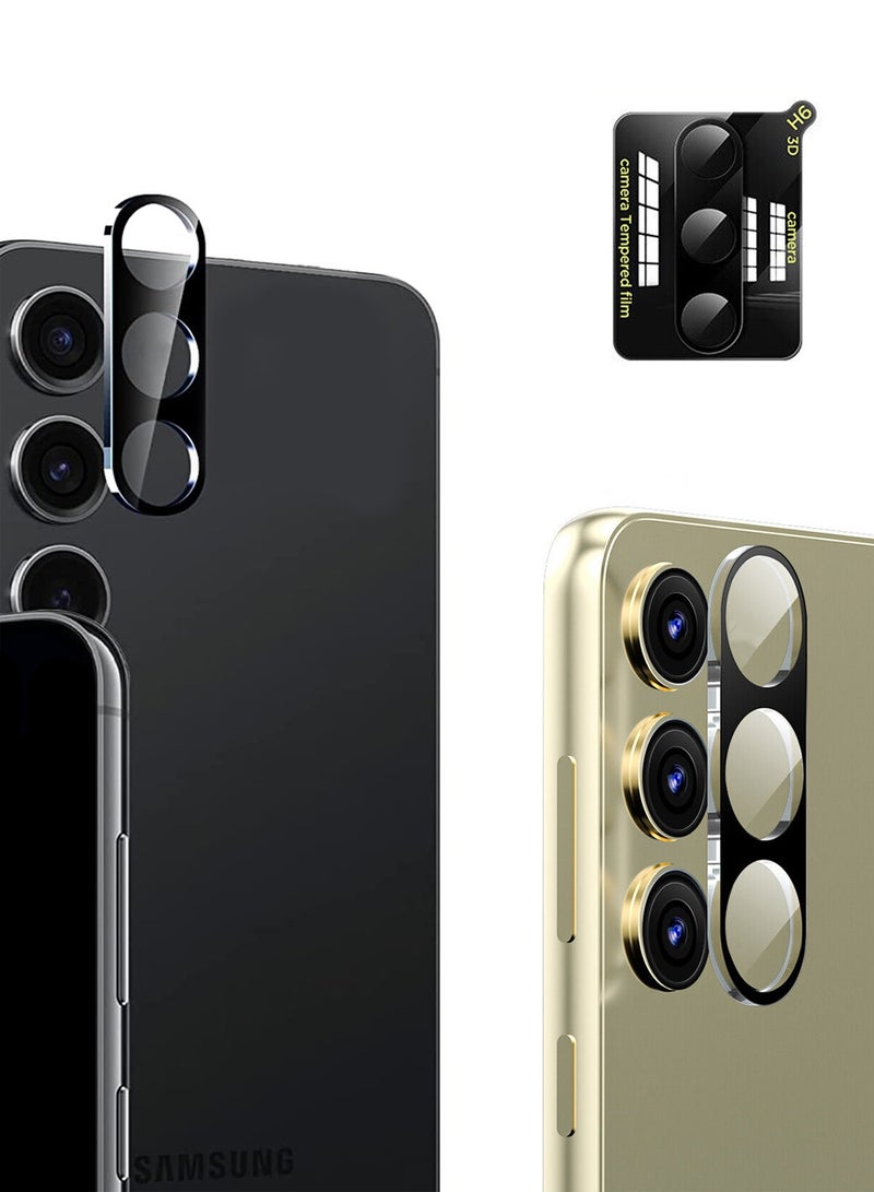Wtech Samsung Galaxy S25 5G 2025 Premium Camera Lens Tempered Glass Protector Shield - Clear/Black - Image 1