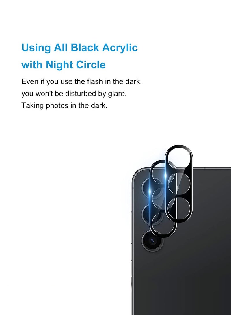 Wtech Samsung Galaxy S25 5G 2025 Premium Camera Lens Tempered Glass Protector Shield - Clear/Black - Image 4