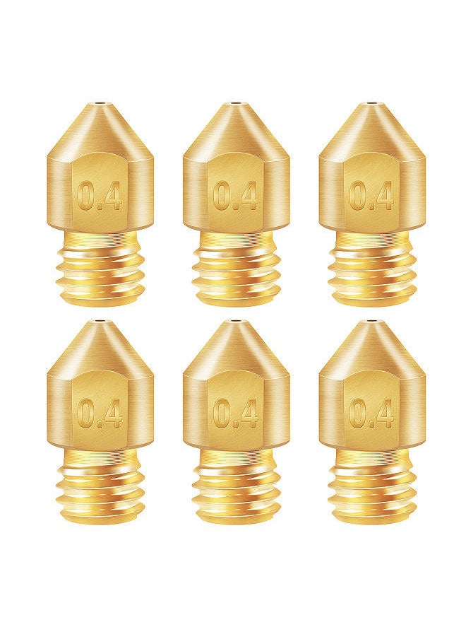 Generic 6PCS 3D Printer Brass Copper Extruder Nozzle MK8 0.4mm for Creality CR-6 SE 3D Printer 1.75mm Filament  - Image 1