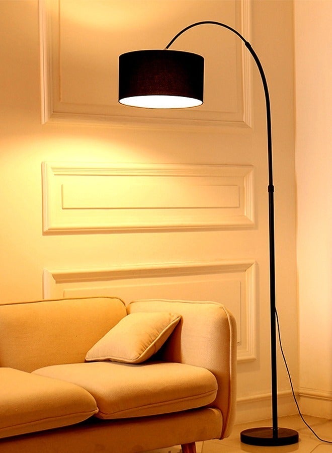 DIDA Floor Lamp With Led Bulb Metal 12W Warm Light Black 185x38cm - Image 1