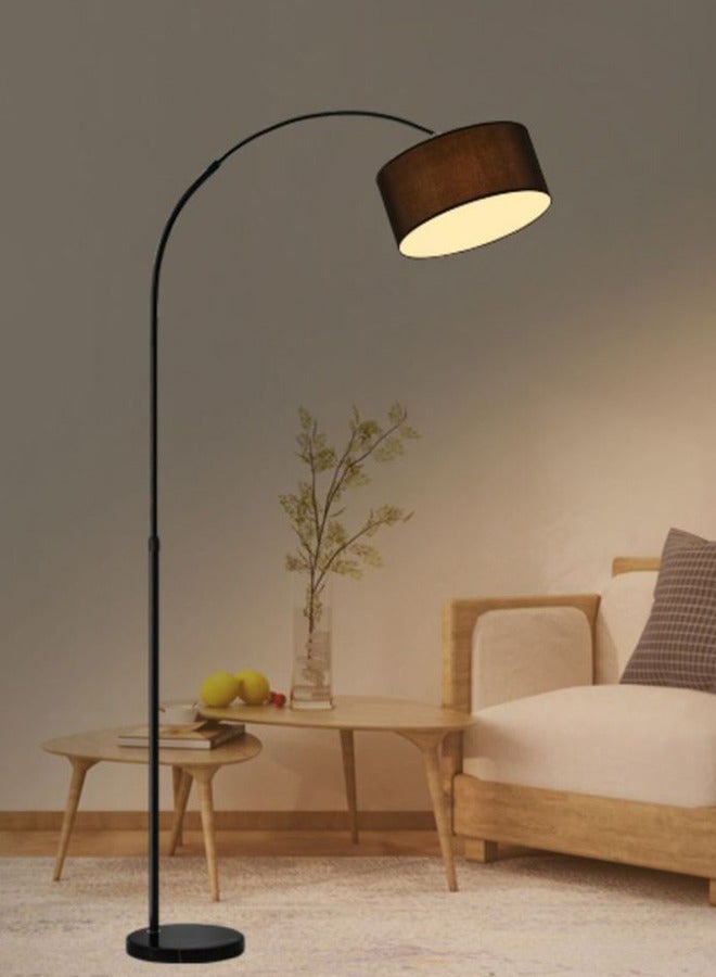 DIDA Floor Lamp With Led Bulb Metal 12W Warm Light Black 185x38cm - Image 4
