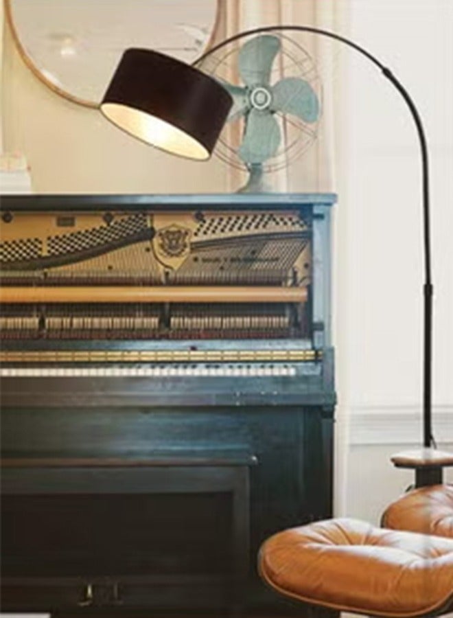 DIDA Floor Lamp With Led Bulb Metal 12W Warm Light Black 185x38cm - Image 5