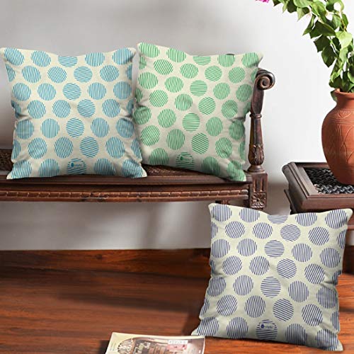 Indigifts Cushion Pillows for Sofa Designer Colorful Cushion Covers 18 x 18 Inch Set of 3 - Cushion for Diwali Decor Items for Home:: Abstract Print Cushion Cover Combo for Home Decoration - Image 2