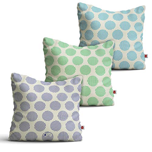 Indigifts Cushion Pillows for Sofa Designer Colorful Cushion Covers 18 x 18 Inch Set of 3 - Cushion for Diwali Decor Items for Home:: Abstract Print Cushion Cover Combo for Home Decoration - Image 1