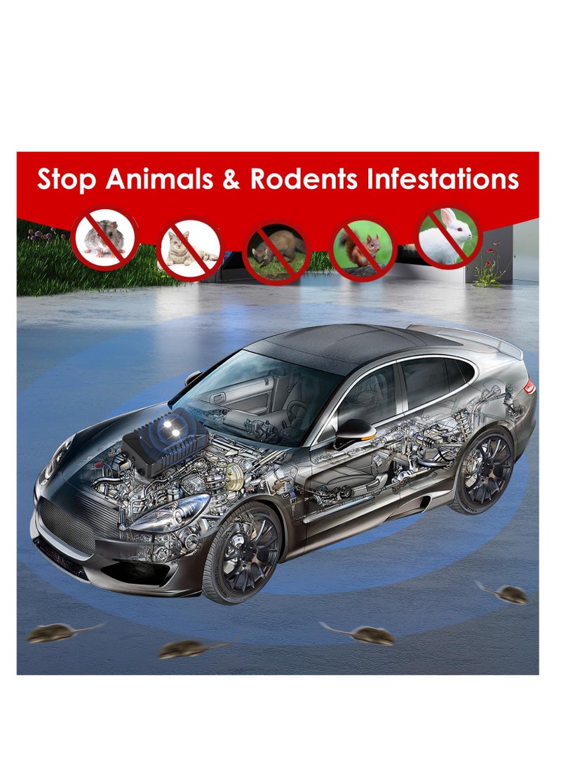 Zikra Ultrasonic Rodent Repellent, for Car Engines Under Hood Animal Repeller, Battery Powered Rat Deterrent Mouse Blocker with LED Strobe Lights, Car Truck RV Rodent Defense Vehicle Protection - Image 3