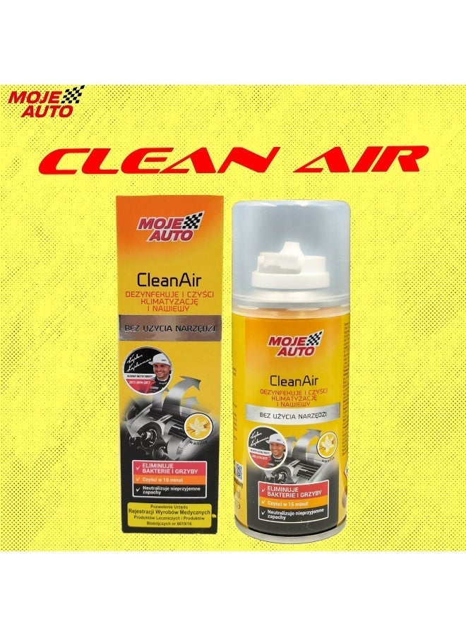 Moje Auto CleanAir Car AC Cleaner Spray 150ml, Air Conditioner Disinfectant, Odor Remover, Interior Vent Cleaning Foam - Image 1