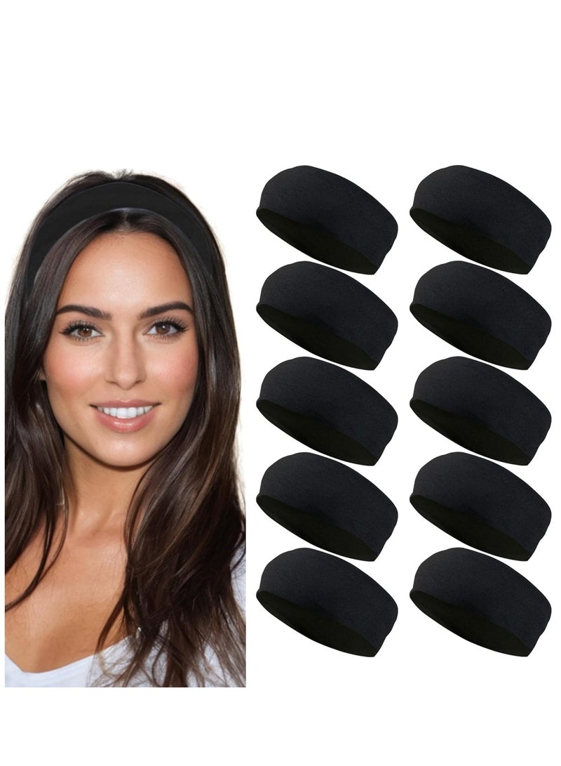 إسكدنيا 10 عبوات من عصابات الرأس القابلة للتمدد والمضادة للانزلاق رائعة لممارسة الرياضة واليوجا والبيلاتيس والجري وصالة الألعاب الرياضية والتدريبات والبيسبول والملابس الكاجوال - Image 1