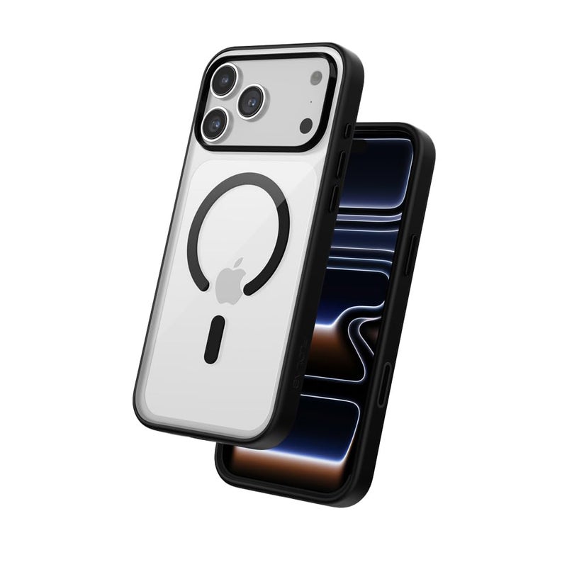 FLOLAB حافظة FLOLAB Surtect Tri-Fusion المغناطيسية لجهاز iPhone 17 Pro Max تصميم نحيف واقي متوافق مع Magsafe درجة عسكرية - أسود شفاف أسود - Image 1