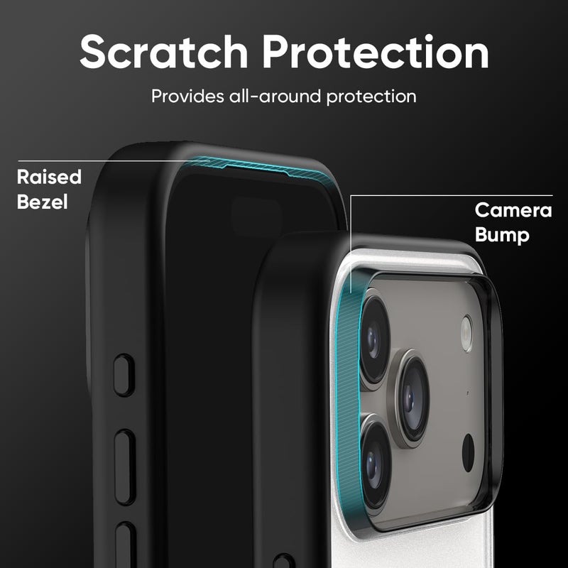 FLOLAB حافظة FLOLAB Surtect Tri-Fusion المغناطيسية لجهاز iPhone 17 Pro Max تصميم نحيف واقي متوافق مع Magsafe درجة عسكرية - أسود شفاف أسود - Image 5