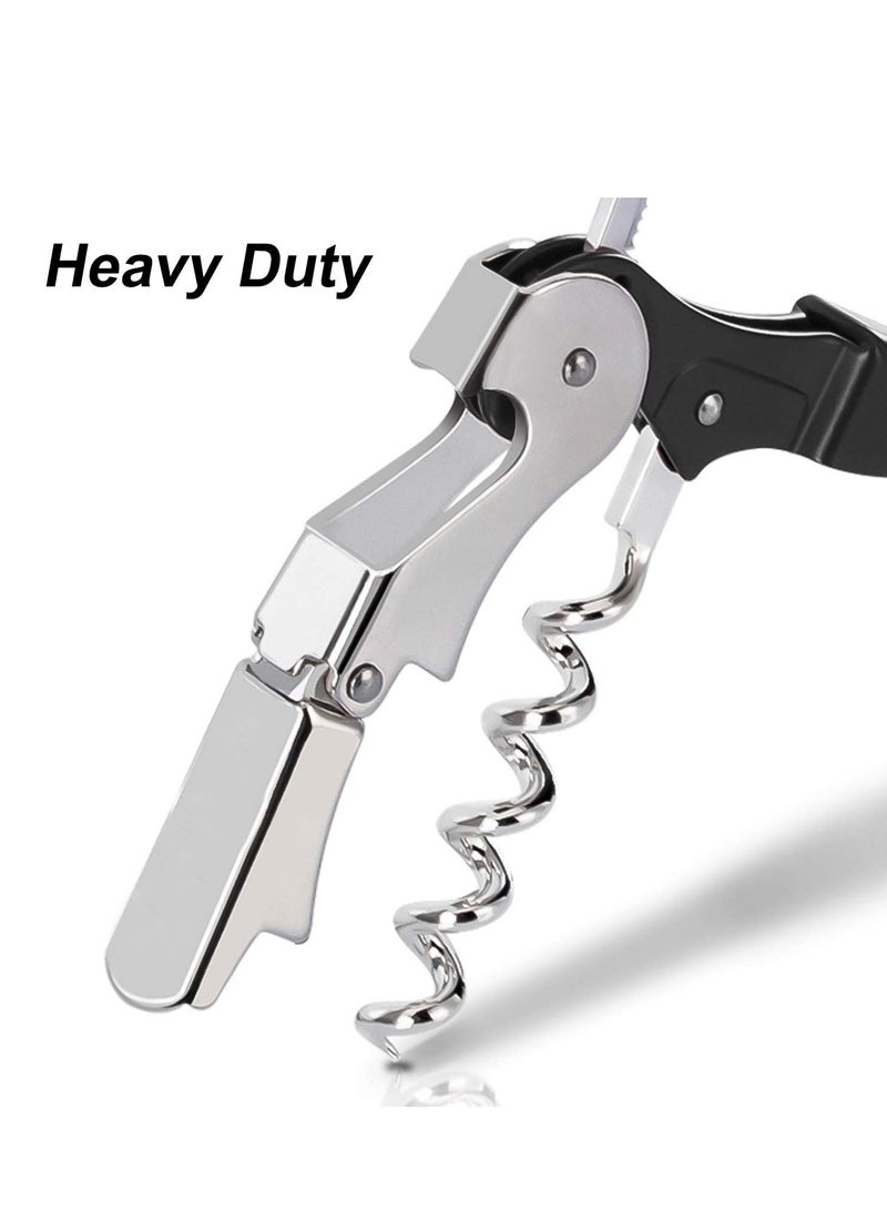 SYOSI 2 Pack Waiter Corkscrew Heavy Duty Chrome Waiter Corkscrew Drink Opener with Foil Cutter for Bartenders and Waiter Black Bottle Opener  - Image 5