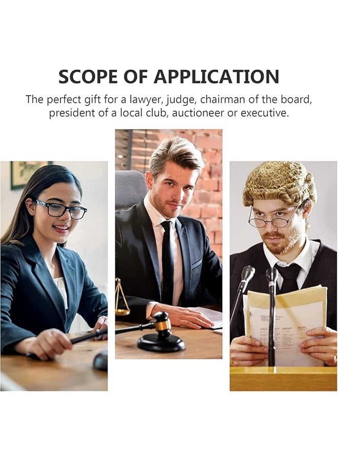 erorex Handmade Wooden Gavel Block Set Wooden Gavel And Sound Block Set Wood Hammer Court With Block Perfect For Judge Lawyer Auction Court Student And Gifts Black - Image 5