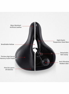 Y&D Comfortable Men Women Bike Seat, Seat Replacement with Dual Shock Absorbing Ball Wide Memory Foam Bicycle Mounting Wrench  - Image 5