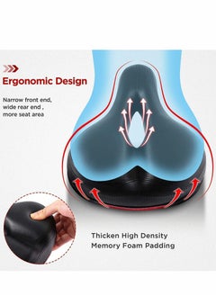 Y&D Comfortable Men Women Bike Seat, Seat Replacement with Dual Shock Absorbing Ball Wide Memory Foam Bicycle Mounting Wrench  - Image 2