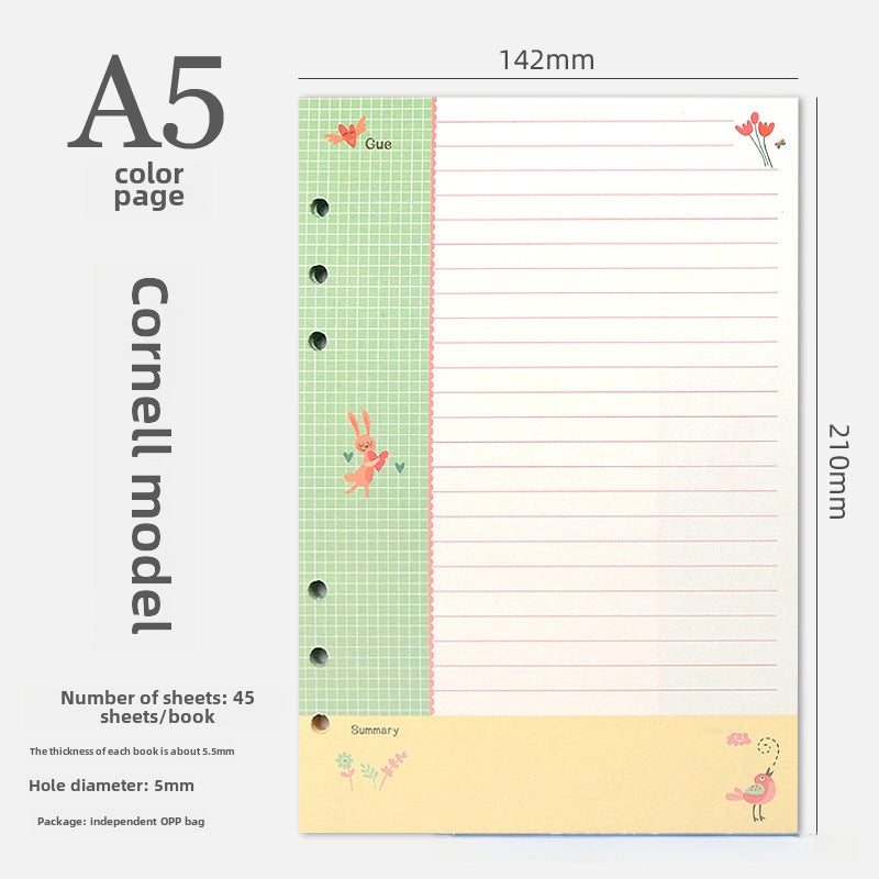 Generic 6-Hole A5/A6 Colorful Blank Dot Grid Planner Refill A5 Cornell 