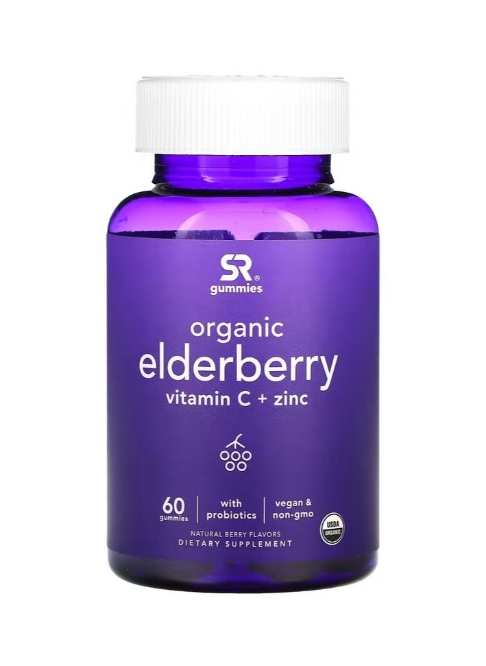 Organic Elderberry, Vitamin C + Zinc, Immune Support, Skin Health, and Anti-Aging, Natural Berry Flavors, 60 Gummies - pzsku/Z78EE2499EB3E206C1894Z/45/_/1725911325/20236a0b-2b8f-466c-b831-f769178e51a1