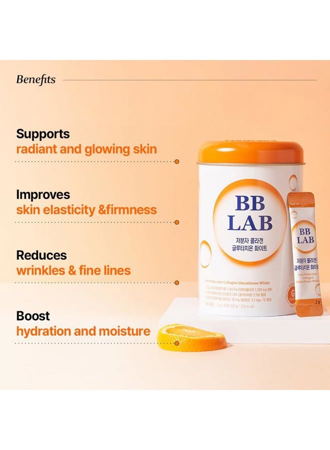 BB LAB Collagen Glutathione White, Low Molecular Korean Stick Supplement, Fish Peptides, Vitamin C, Vitamin E, Glutathione, Fast abosorption, Orange Flavor - Image 3