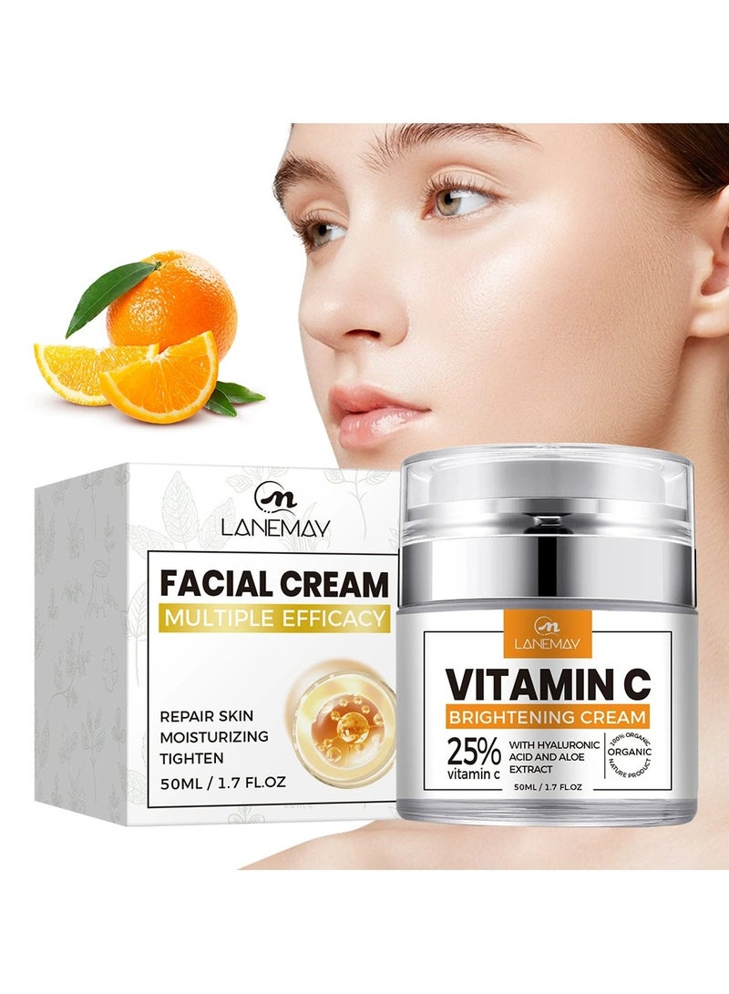 LANEMAY كريم فيتامين سي للوجه – مصحح بهتان لون البشرة، كريم VC مرطب ومغذي ومائي - Image 5