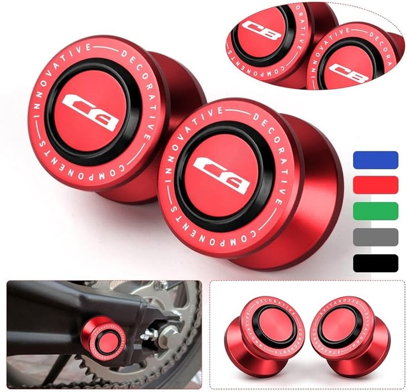 Honda CB500X CBF CBR Rear Swingarm Spool Sliders Stand Screws M8 CB RedBlack 2017 2023 - Image 3