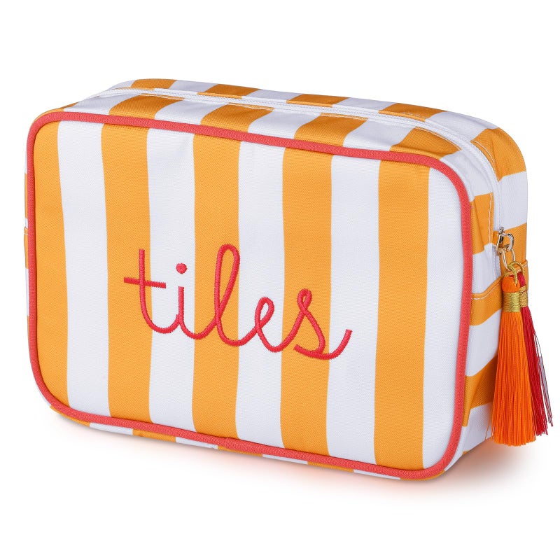 Sanwuta Mahjong Tile Bag with Zipper, Mahjong Storage Pouch Mah Jong Bags for Tiles Board Game Pieces Game Party Travel Gatherings Accessories, 8.46 x 5.51 x 3.54 Inch(Orange,Classic) - Image 1