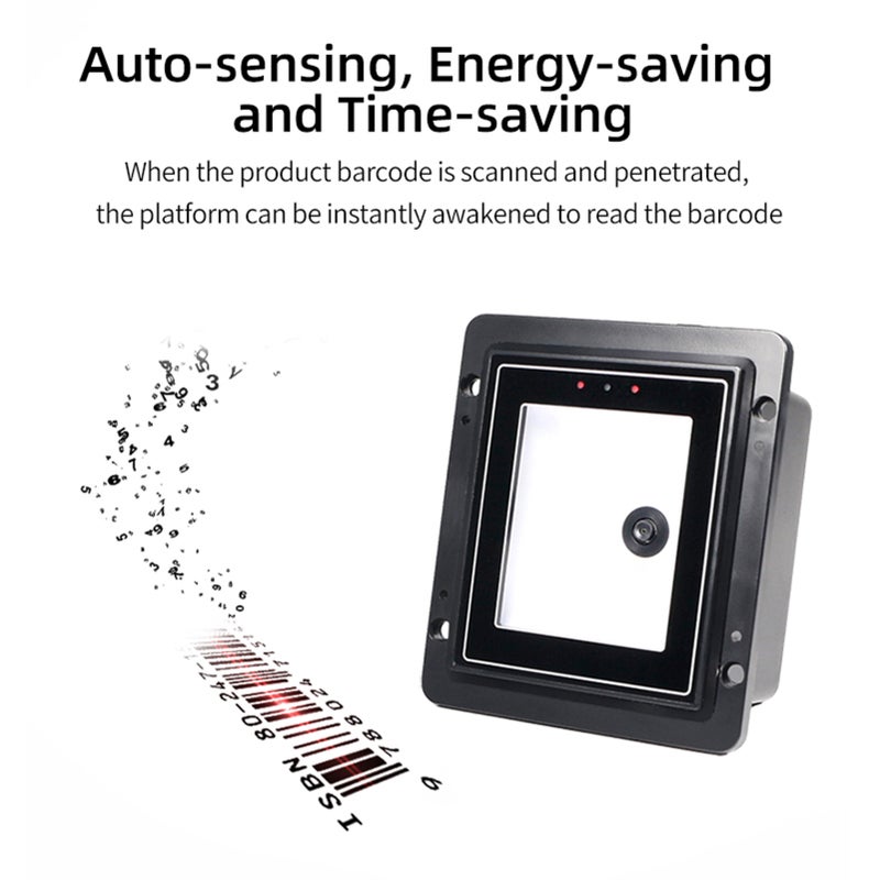 Embedded 1D 2D Barcode Scanner QR Bar Code Reader Module Scanner RS232 Serial Port Connection Auto Scanning for Gate Machine Tickets Checking Mobile Payment - Image 3