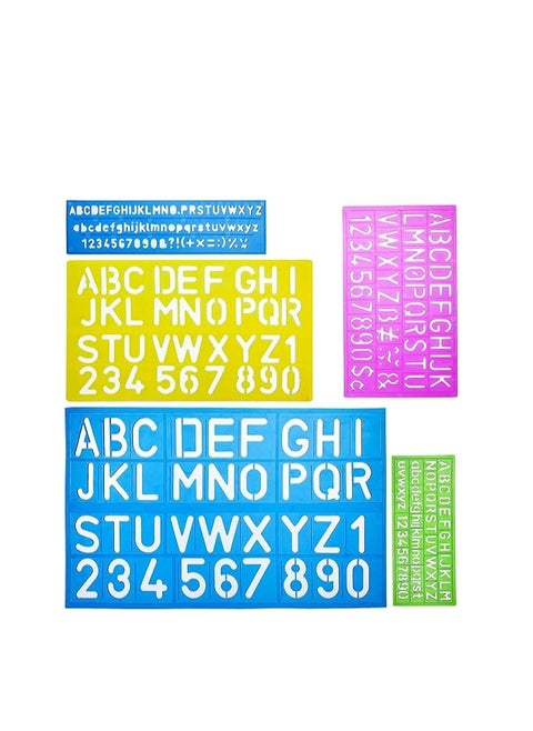 Alphabet Templates, Alphabet Stencils, Pack of 5, Letter Stencils, Template Letters, Stencils Letters and Numbers, Art Stencils, Drawing Tools, Drafting Supplies, Tracing Letters and Numbers