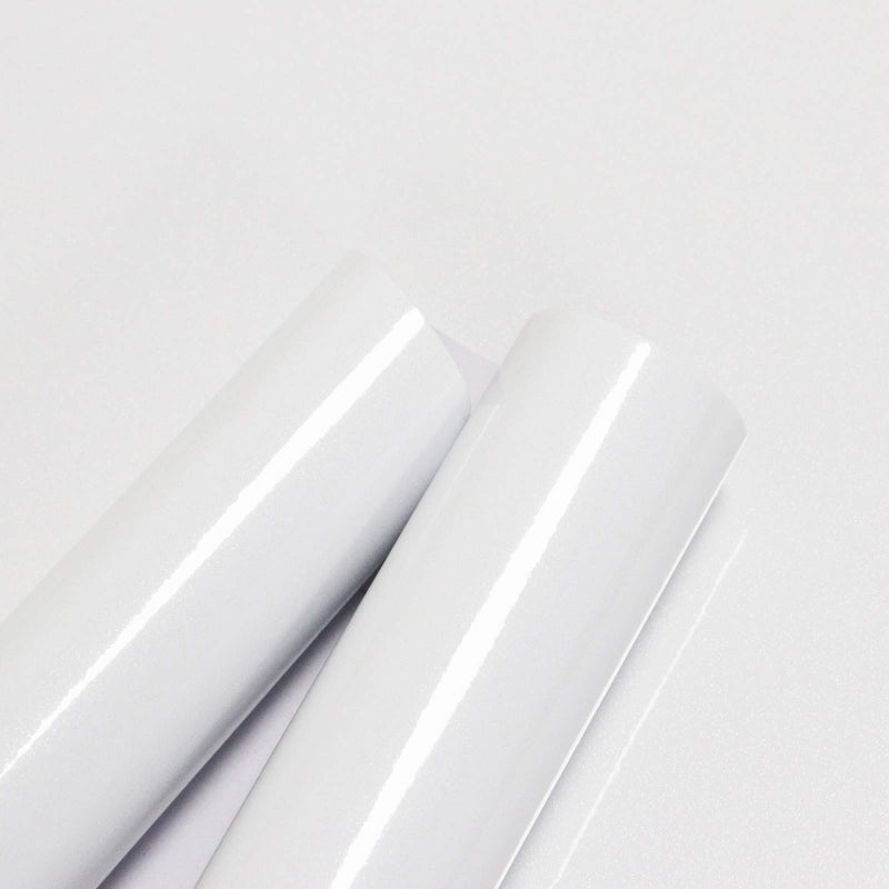 Toduso Contact Paper Glossy White for Countertops Removable Contact Paper White Peel and Stick Wallpaper Waterproof Easy to Clean Vinyl Roll Decorative Kitchen Cabinet Table Closet 15.8''x78.7'' - Image 1