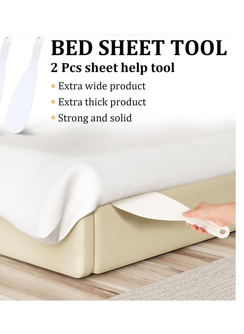 Excefore Mattress Lifter Bed Sheet Tool Extra Long Bed Making Tool Mattress Lifter for Changing Sheets Bedsheet Change Helper Tucking Paddle for Bedding Duvets Sheets Making Neatly and Easy(Set of 2)  - Image 3