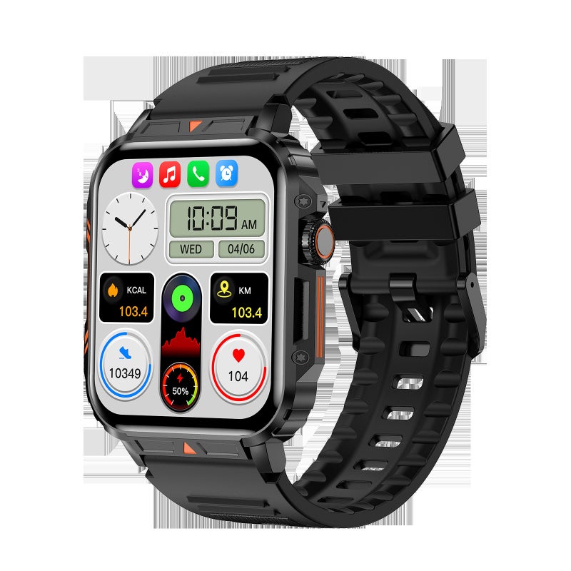 New L81 Smartwatch Voice Call Bluetooth Heart Rate Blood Pressure Tracker Black - Image 1