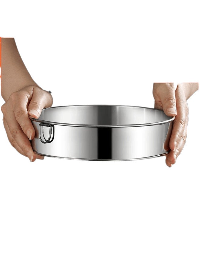 Powder Sieve Flour Sieve Filter Mesh Baking Tools Handheld 40-60 Mesh Powder Superfine Household Stainless Steel Screen Mesh-Specifications:40 Days [screen Block Flour/fine Multigrain Powder] High 4.8cm-Color:Upgraded Quality Model [24.9cm Large Size] With Hanging Ring  - Image 5