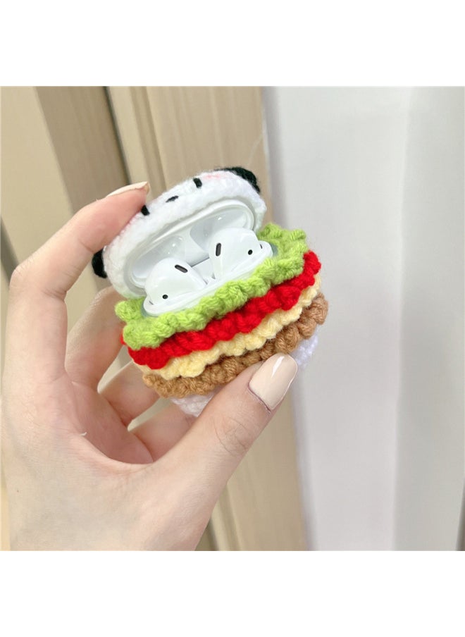 Generic - Plush Burger Dog For Apple AirPods Pro Earphone Case For Bluetooth Earphone Case AirPods 123 3-Color:Knitted-Hamburger Dog]-Applicable Model:airpods1/2nd Generation General - Image 1
