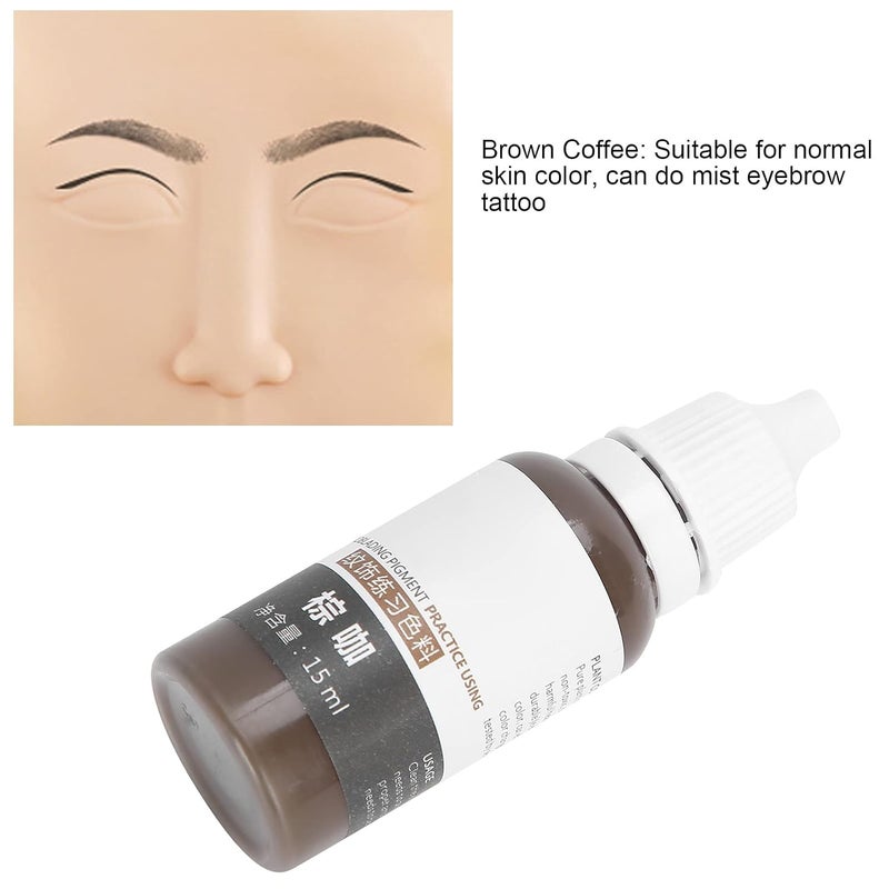 comfrt 15ml Tattoo Pigment, Microblading Eyebrow Eyeliner Semi\u2011Permanent Tattoo Ink for Practice(Brown coffee) - Image 5