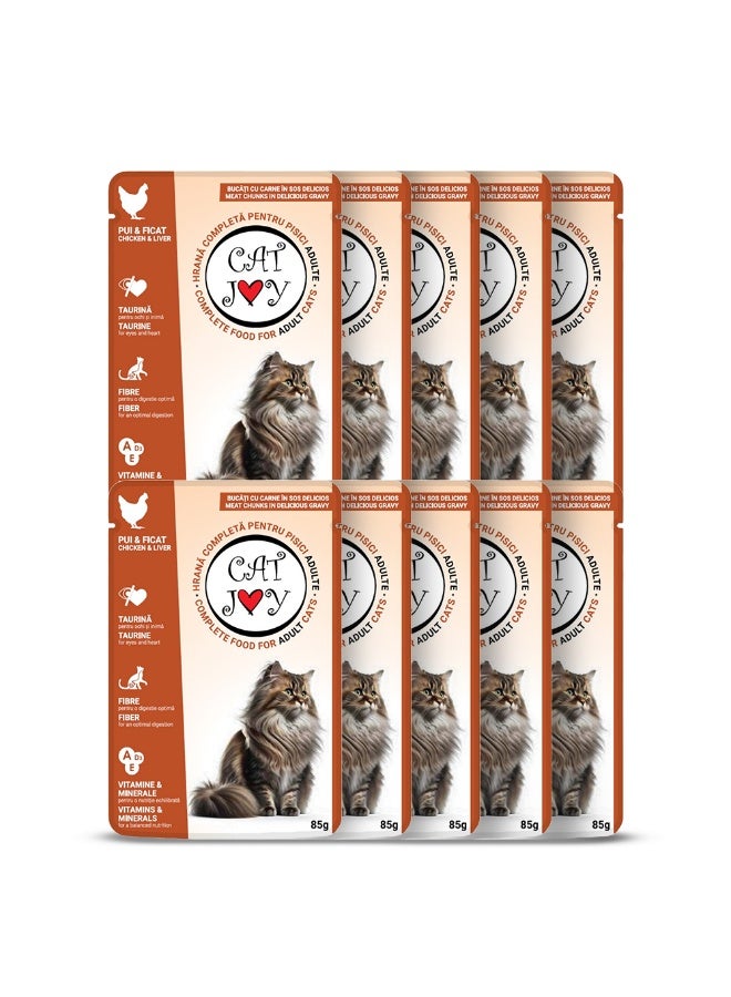 Cat Joy with chicken and liver in gravy 85g - Image 1