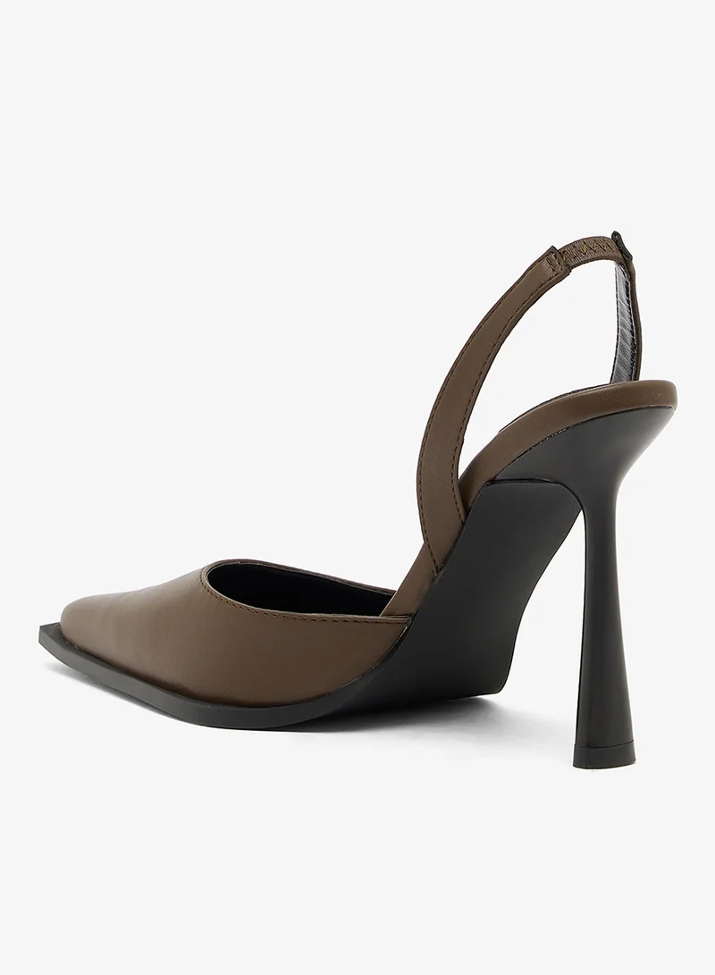 Ella Brown High Heel Sling Back Pumps for Women | Best Price UAE