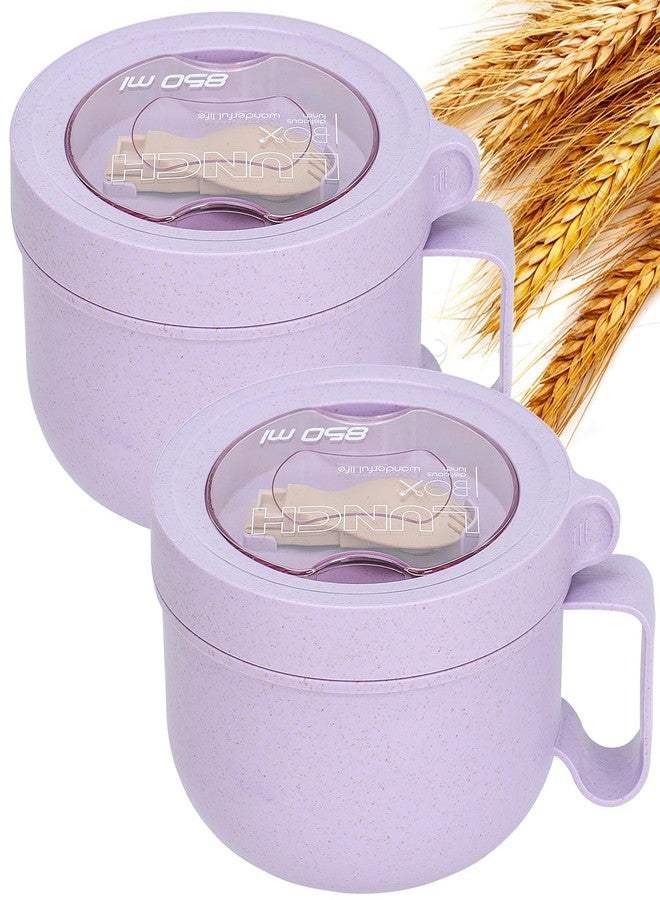 Ronanemon 2 Pack Soup Bowl with Handles, Microwave Ramen Bowl with Lid for Soup and Instant Noodles,Oatmeal, Gumbo, Salad,BPA Free - Image 1