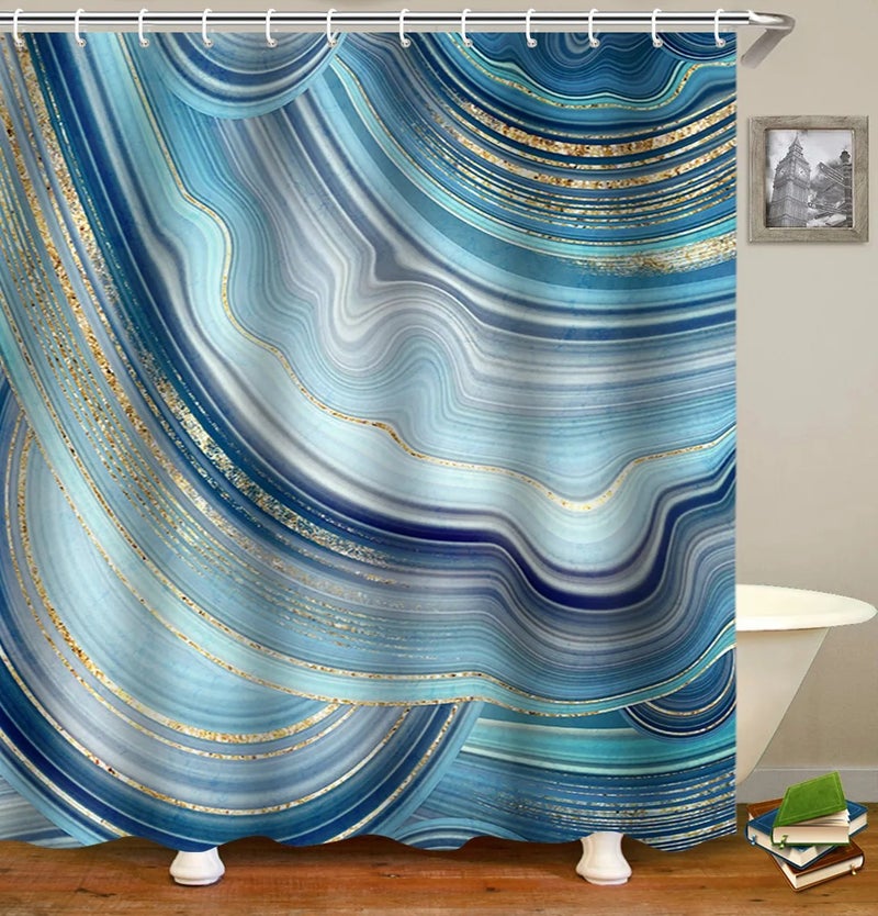 Bluejw Printed Polyester Shower Curtain Set for Bathroom  Cheap Elegant Polyester Print Shower Curtain With 12 Button Holes - Image 1