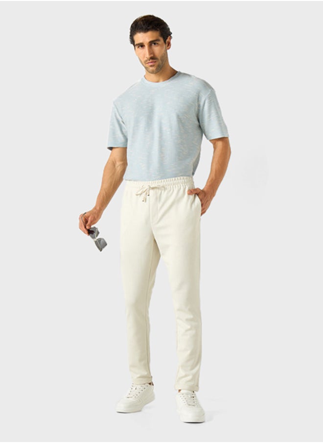 Iconic - Textured Crew Neck T-Shirt - Image 1