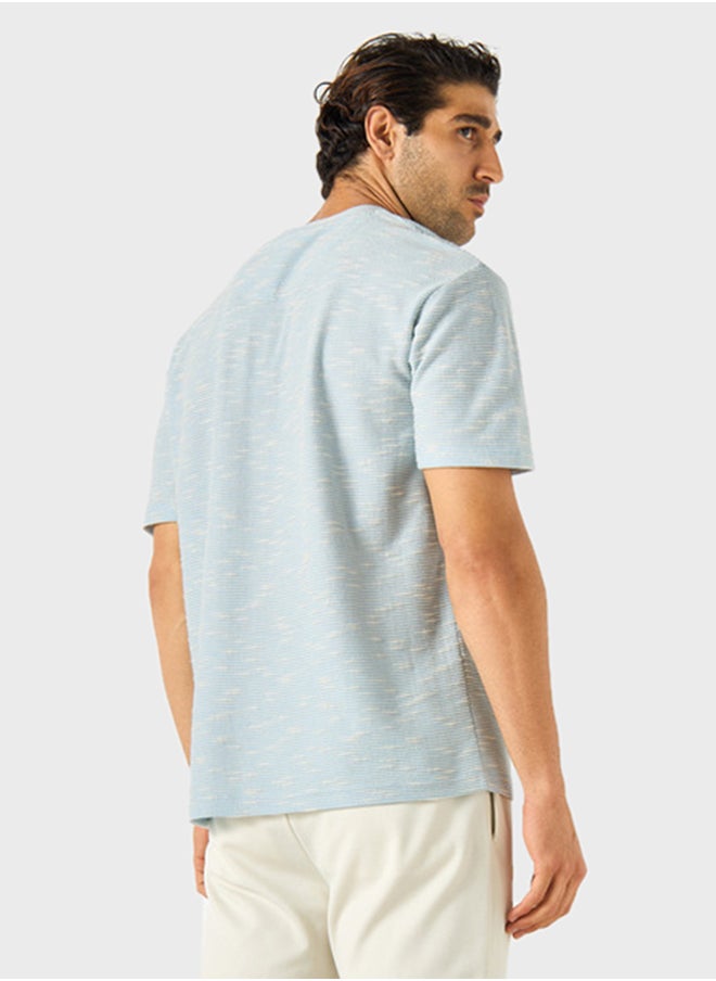 Iconic - Textured Crew Neck T-Shirt - Image 1