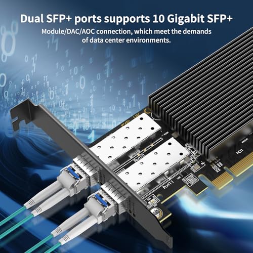 GigaPlus 10Gb Ethernet Card with 82599ES (X520-DA2) Controller, GiGaPlus 10GB PCI-E Network Card Adapter, Dual LAN SFP+ Ports, Supports Windows/Windows Server/VMware Functions for 10Gbe Networking NAS - Image 5