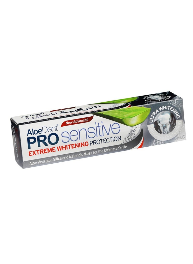 AloeDent Pro Sensitive Extreme Whitening Protection Toothpaste 75ml - Image 3